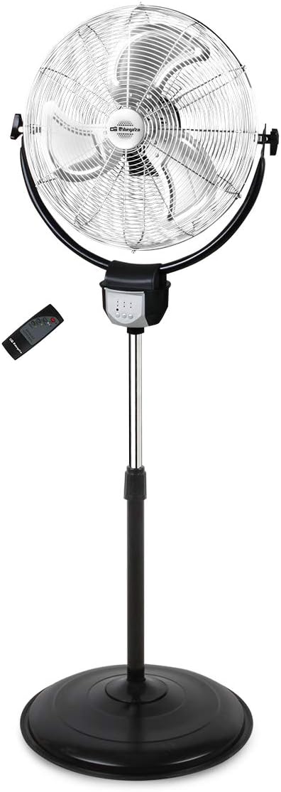 Ventoinha de pé, Orbegozo, PWS, 50 cm, 140 cm, 120 W, com comando à distância, com temporizador, aço inoxidável, aço, Prateado, para uso diário