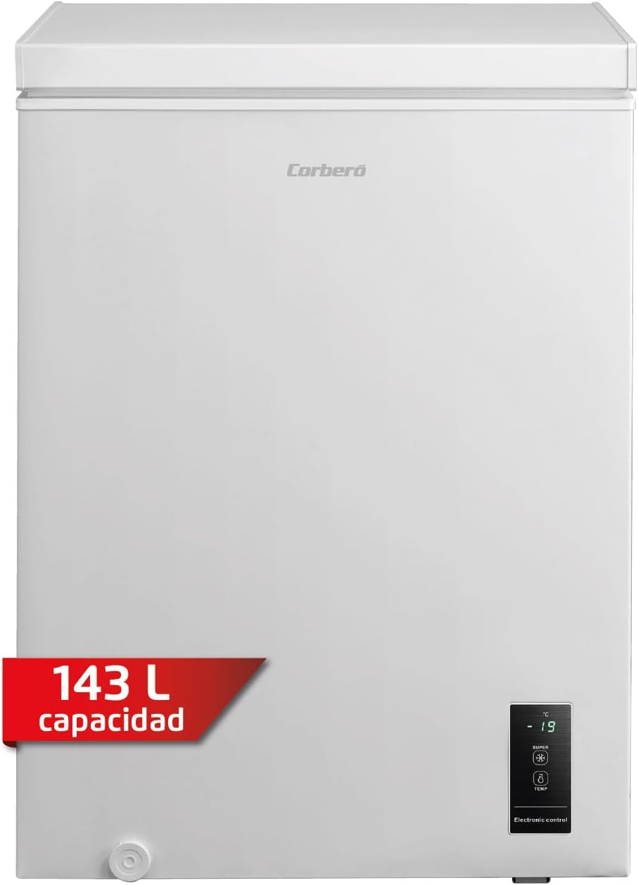 Arca congeladora, Corbero, 143 L, 37 db, 85 cm, 60 cm, 56 cm, classe energética E, tecido, Multicolor, para uso diário