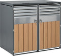 Abrigo para contentores, RAPRAP, 240L, aço, madeira, Cinzento, para utilização no exterior