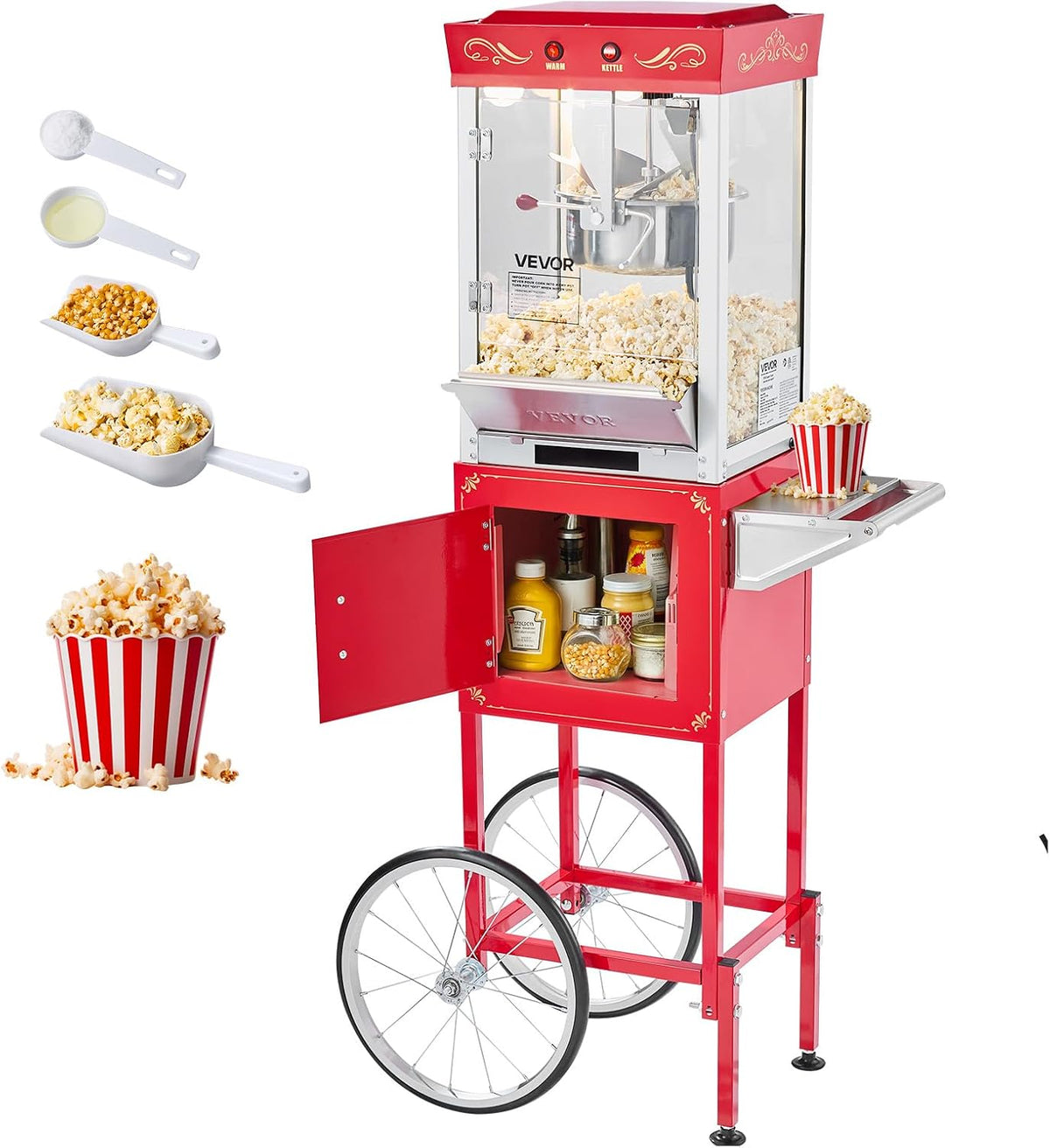 VEVOR, Equipamento elétrico, 800 W, 8 Pessoas, com rodas, aço, vidro, Multicolor, para uso diário