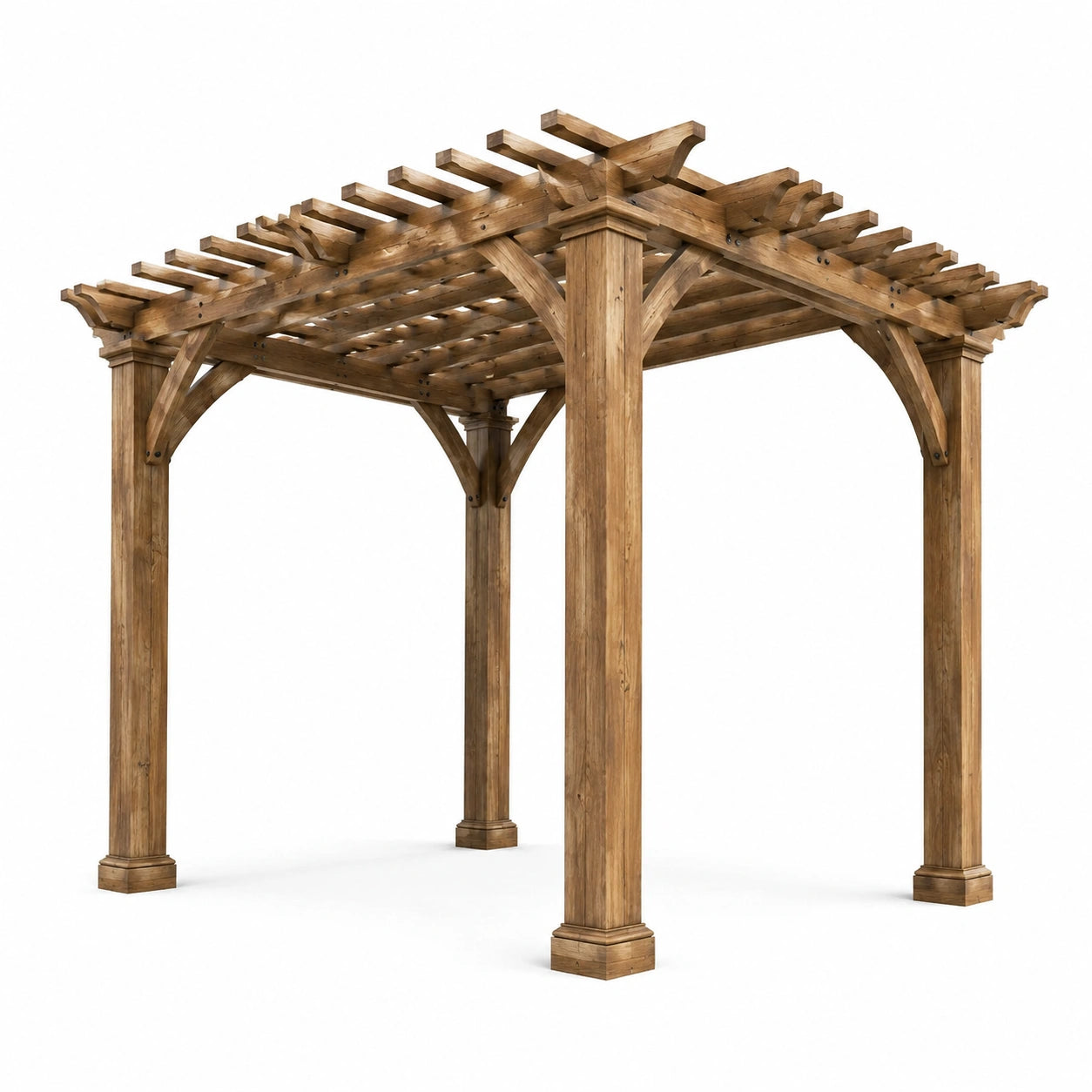 Pérgola de madera de cedro marrón 300x300x220 cm