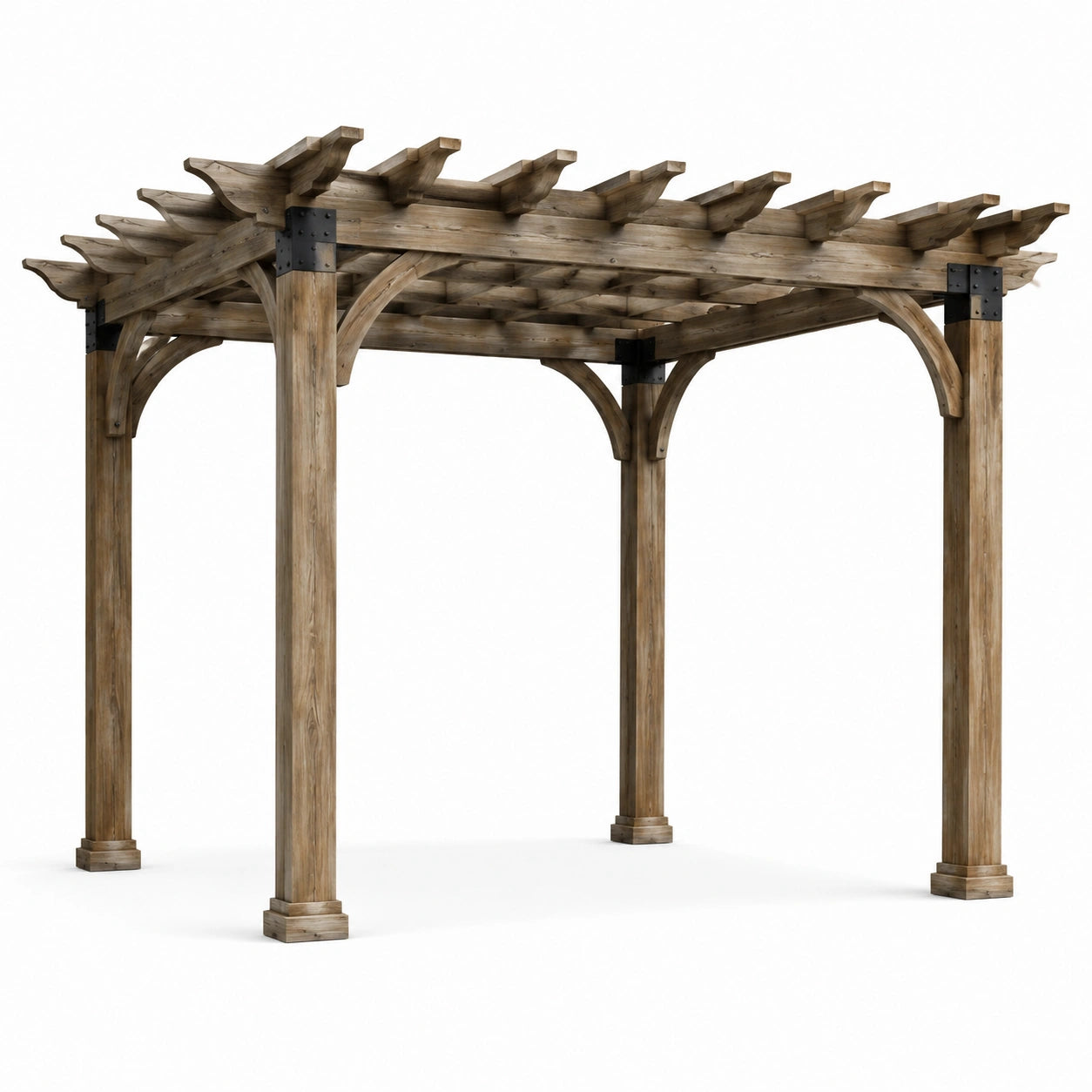 Pérgola de Madera con Uniones de Acero 300x400 cm