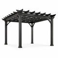Pérgola de metal negro 300x300 cm