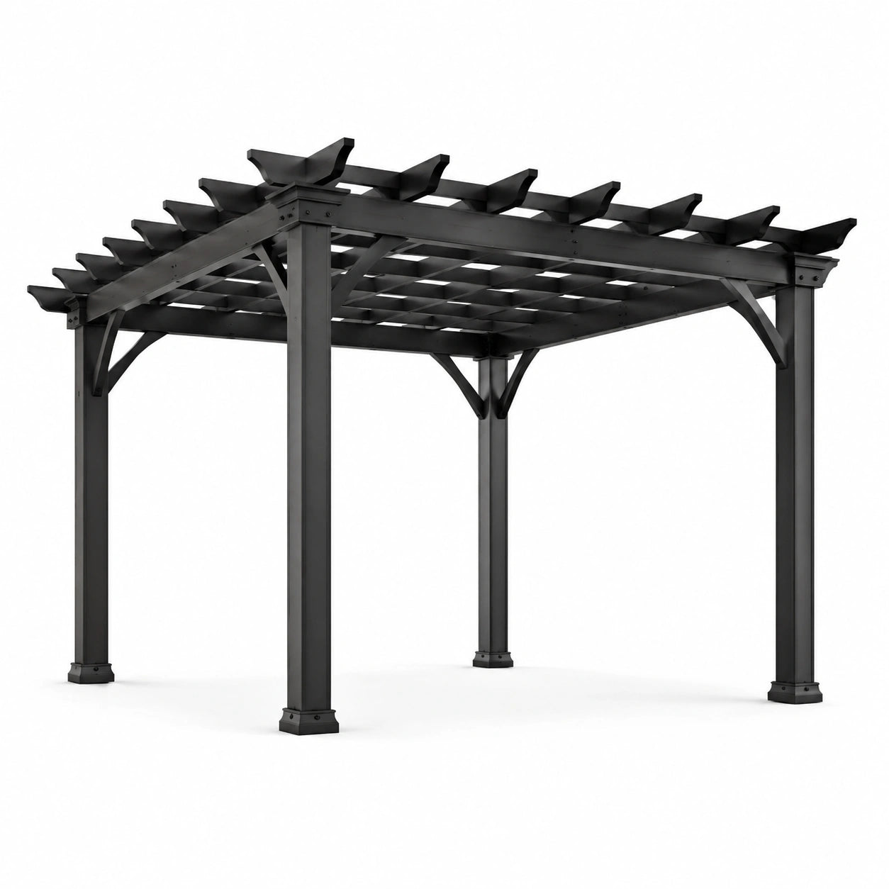 Pérgola de metal negro 300x300 cm