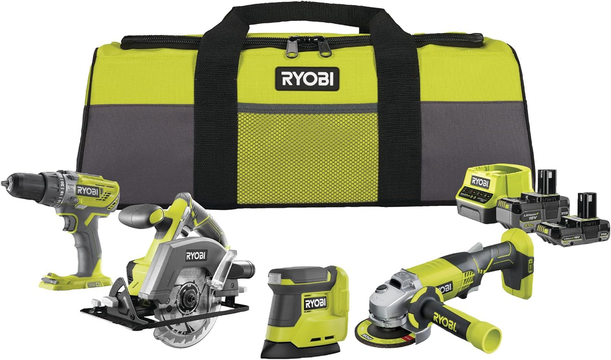 RYOBI, Berbequim aparafusador, RCK184O-242SZL, 18 V, 4,0Ah, 2,0Ah, 100 × 140 mm, madeira, metal, Natural, para trabalhos de manutenção