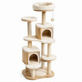 Árbol para gatos de madera y sisal color beige