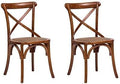Cadeira de jantar, Biscottini, 46 cm, 86 × 42 × 46 cm, 2 cadeiras, madeira, Natural, para uso diário