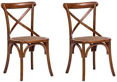 Cadeira de jantar, Biscottini, 46 cm, 86 × 42 × 46 cm, 2 cadeiras, madeira, Natural, para uso diário