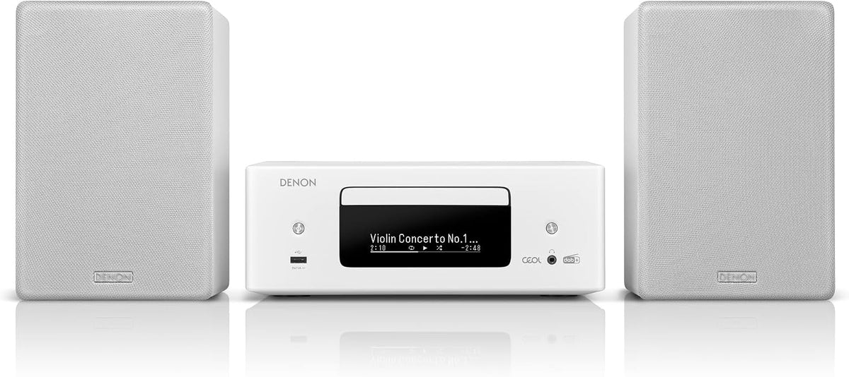 Sistema de som compacto, Denon, CEOL, Branco, para uso diário