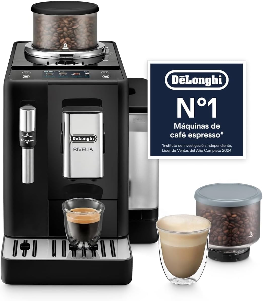 Máquina de café automática, De'Longhi, 250 g, com ecrã tátil, Preto, para a cozinha