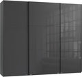 Roupeiro, luma-home Schönes für Dein Zuhause, 250 cm, 216 cm, 65 cm, altura regulável, regulável, com gavetas, vidro, Antracite, para o quarto