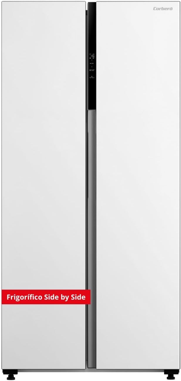 Frigorífico combinado, Corbero, 460 L, 271 L, 189 L, 41 dB, 63,5 cm, 77 kg, com iluminação LED, com gavetas, com prateleiras, vidro, Branco