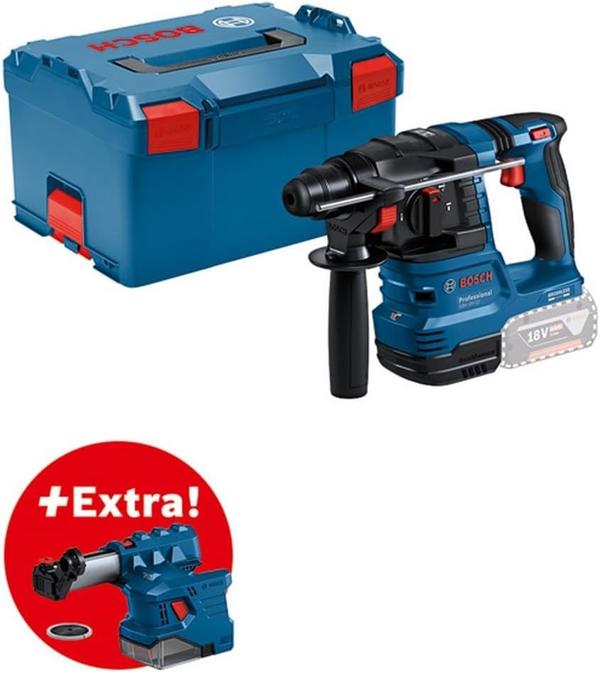 Martelo perfurador, Bosch Professional, 18V, com bateria, sem bateria, com carregador, Mehrfarbig, para trabalhos de manutenção
