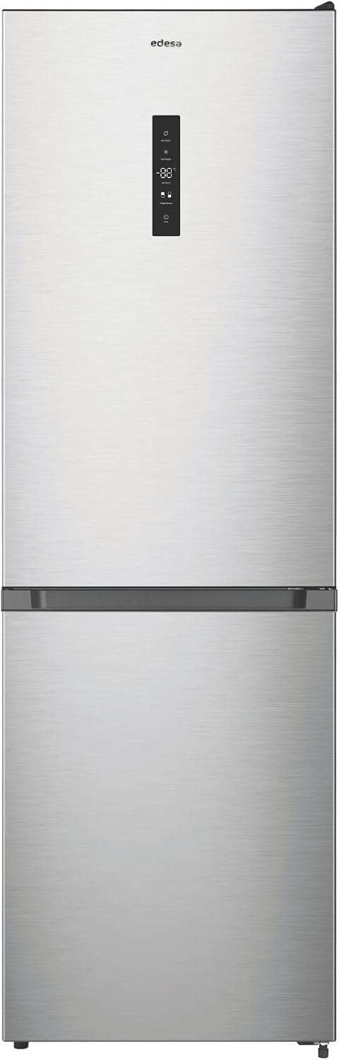 Frigorífico combinado, EDESA, EFC-1834, 186 cm, 304 L, com iluminação LED, com gavetas, com prateleiras, aço inoxidável, aço, Prateado