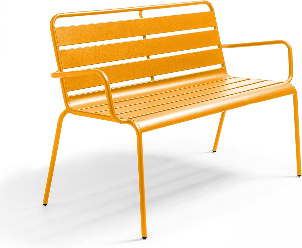 Banco, Oviala, Gartenbank, 85 cm, 55 cm, 126 cm, 45 cm, 65 cm, aço, metal, Amarelo, para uso diário