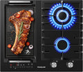 Placa de cozinha, GASLAND, GIH604BF, 60 cm, 5200 W, 3500 W, vidro, Preto, para a cozinha