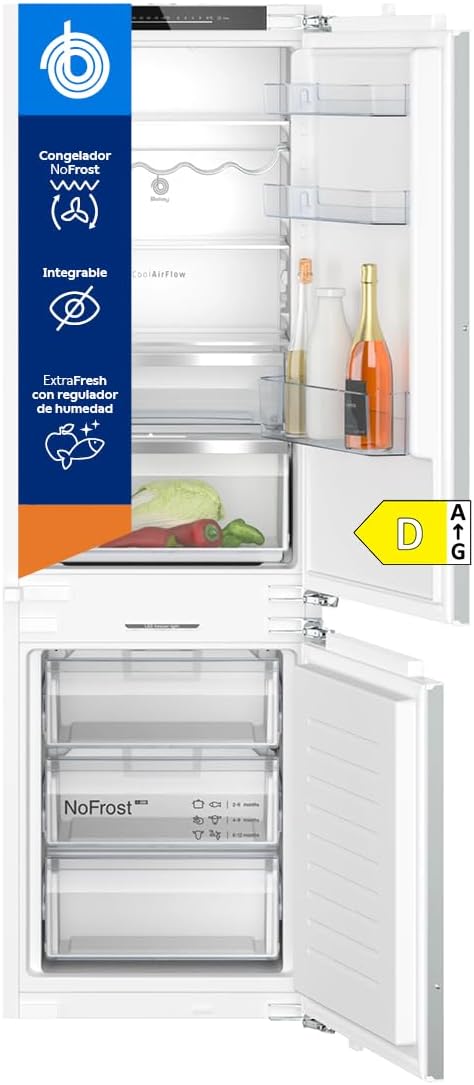 Frigorífico combinado, Balay, 3KID767F, 67,8 kg, com iluminação LED, com gavetas, Multicolor, para uso diário