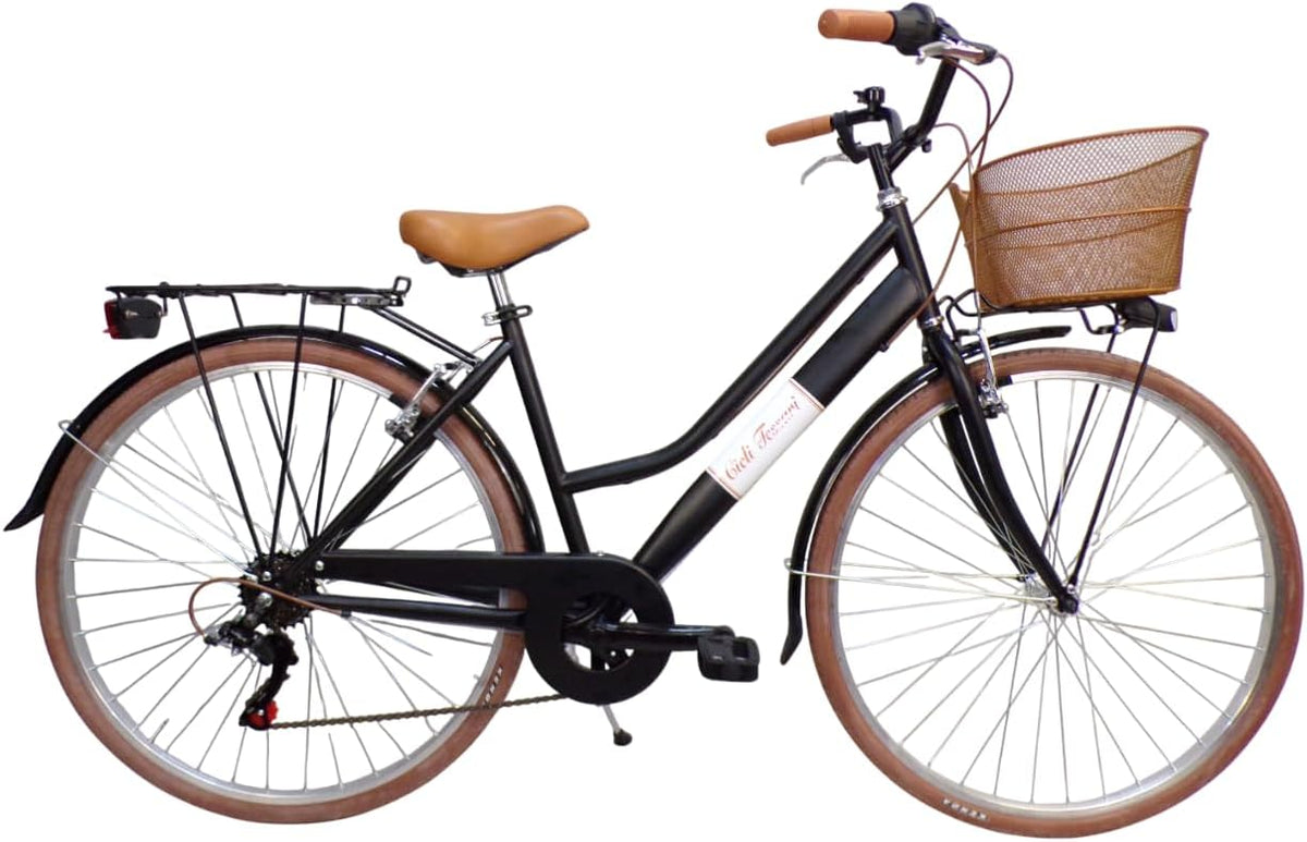 Bicicleta, Cicli Tessari, 155 a, 175 cm, 15 kg, 46 cm, 27,1 kg, 6 velocidades, com iluminação LED, com rodas, aço, Multicolor, para uso diário