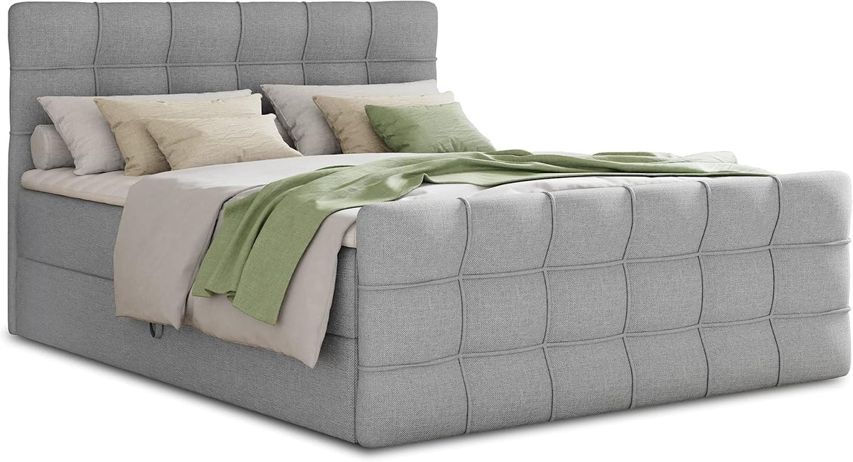 Cama box spring, Sofnet, Boxspringbett, 200 cm, 160 × 200 cm, 4cm, 140 cm, 160 cm, plástico, Cinzento, para o quarto