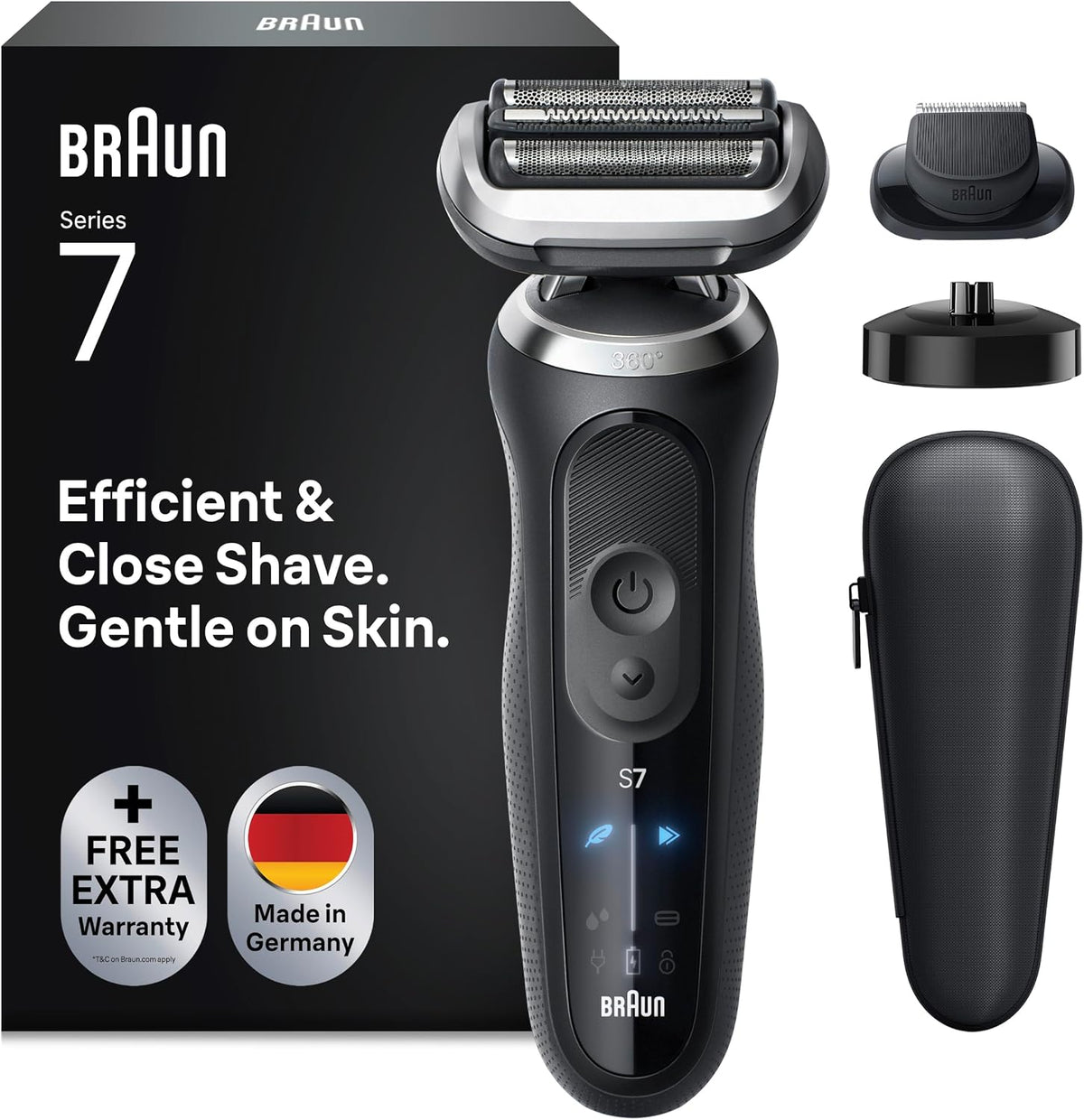 Equipamento elétrico, Braun, 72-N4200S, 7 A, 1 a, resistente à água, Preto, para uso diário