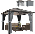 Gazebo de jardim, Outsunny, Gartenpavillon, 3 × 3 m, 300L, 198 cm, resistente à água, aço, alumínio, DunkelCinzento, para utilização no exterior
