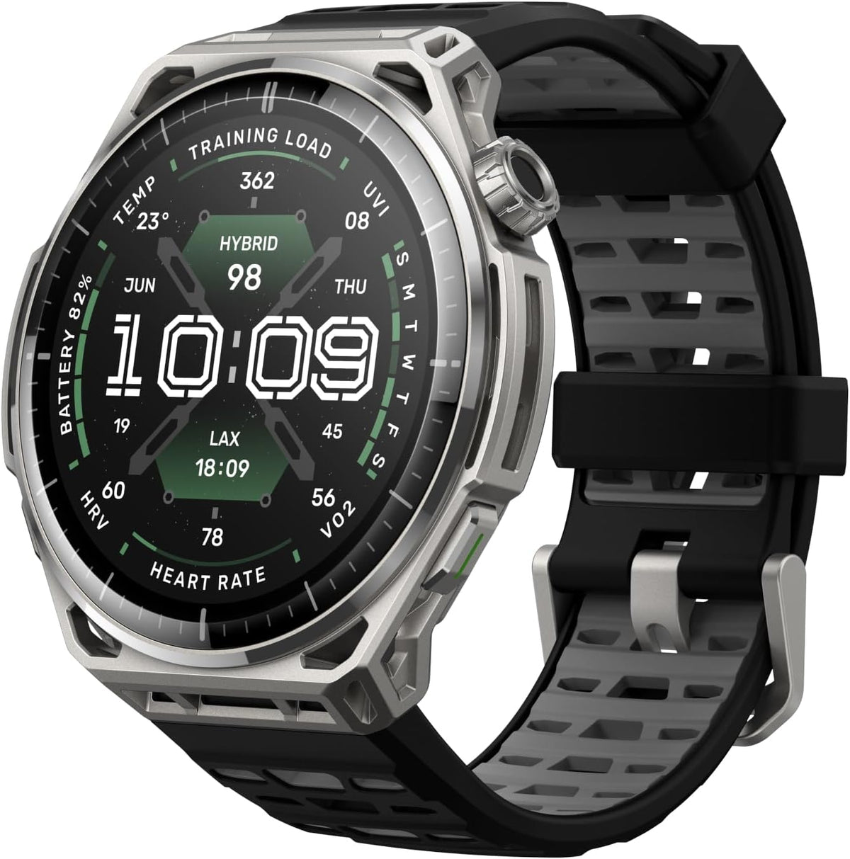 Smartwatch, Amazfit, 48 mm, 5,8 kg, com iluminação LED, aço inoxidável, aço, Prateado, para uso diário