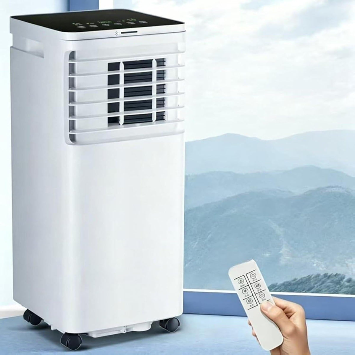 Ar condicionado portátil, WOMGKDA, 7000 BTU, com comando à distância, com temporizador, com ecrã tátil, Multicolor, para uso diário