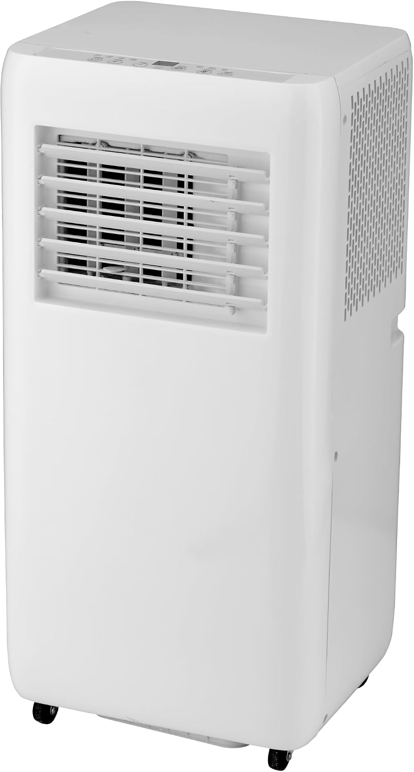 Ar condicionado portátil, ABRILA, 7000 BTU, 750 W, 20 L, 70 × 33 × 28 cm, com comando à distância, com temporizador, com rodas, Branco