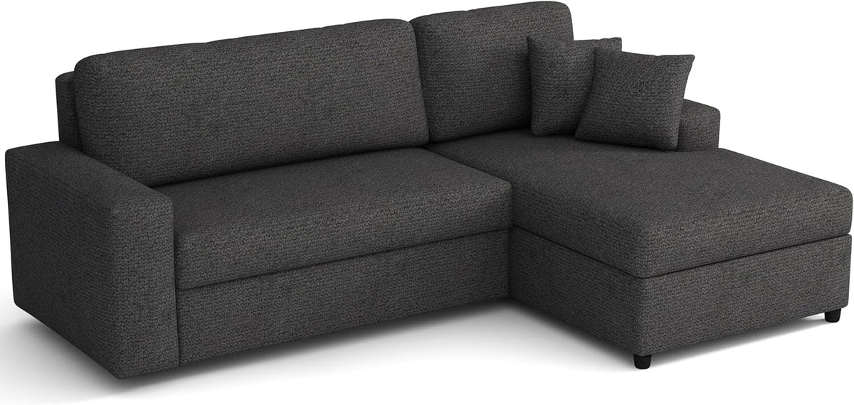 Sofá, MEBLE-LUX, 242 cm, Preto, para a sala