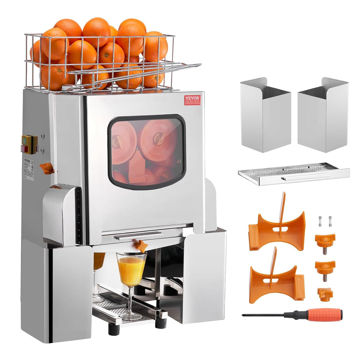 VEVOR, Espremedor elétrico, 120 W, 55 a, 80 mm, resistente à água, aço inoxidável, aço, Laranja, para uso diário