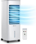 Ar condicionado portátil, Pro Breeze, 5L, 3 níveis, 70 cm, 26,5 × 28 × 70 cm, com comando à distância, com temporizador, com rodas, Branco