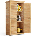 Abrigo de jardim, Blishom, 47 cm, 160 × 87 × 47 cm, resistente à água, altura regulável, regulável, madeira, Natural, para utilização no exterior