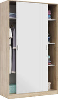 Roupeiro, Habitdesign, 120 cm, 200 cm, 50 cm, com prateleiras, alumínio, Branco, para o quarto