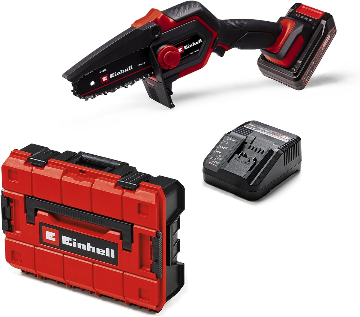 Einhell, Motosserra, GE-PS, 18 V, 5 cm, 5 Ah, dobrável, madeira, Natural, para jardim e exterior