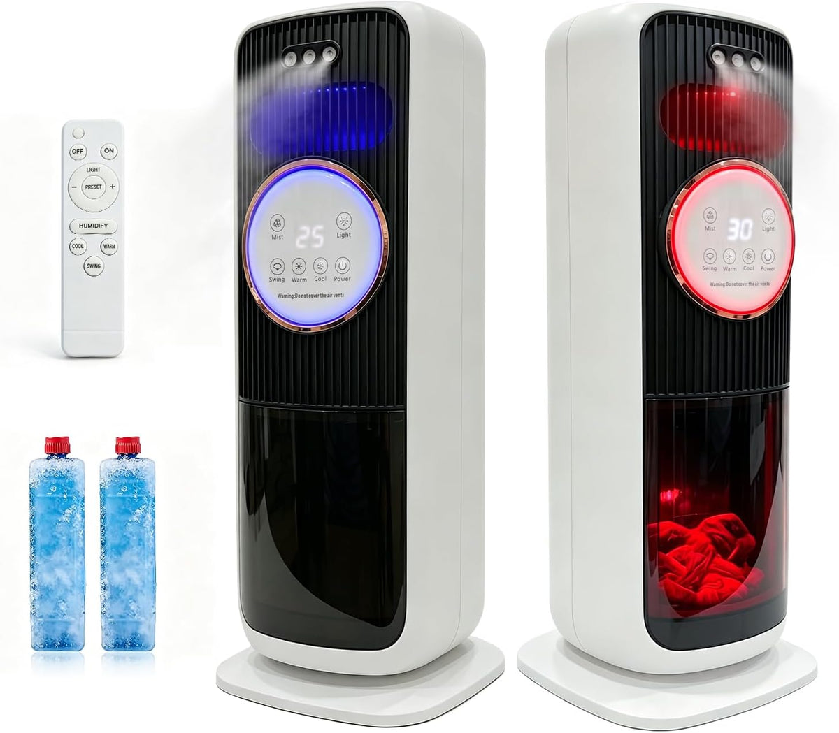 Climatizador evaporativo, serebrant, 2 L, com comando à distância, Multicolor, para uso diário