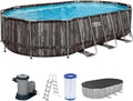 Piscina desmontável, Bestway, 1.22 m, 6.10 m, 3.66 m, 90 litros, aço, madeira, Multicolor, para jardim e exterior