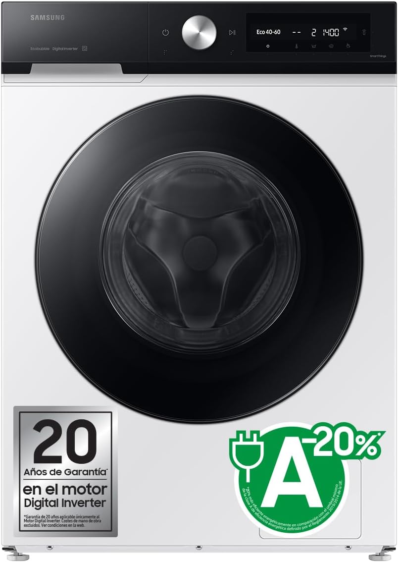 Samsung, Máquina de lavar roupa, WW90DB8U95GHU3-9KG, classe energética A, Branco, para uso diário