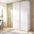 Roupeiro, DEKIT GRUPO RIMOBEL, 204 × 120 × 50 cm, 120 cm, 204 cm, 16 mm, 50 cm, 43,2 kg, com prateleiras, alumínio, Branco, para o quarto