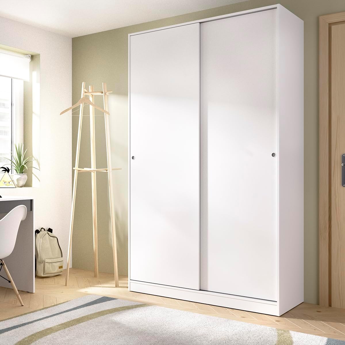 Roupeiro, DEKIT GRUPO RIMOBEL, 204 × 120 × 50 cm, 120 cm, 204 cm, 16 mm, 50 cm, 43,2 kg, com prateleiras, alumínio, Branco, para o quarto