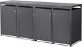 Abrigo para contentores, ML DESIGN modern living, 240L, 264 × 80 × 120 cm, aço inoxidável, aço, Antracite, para utilização no exterior