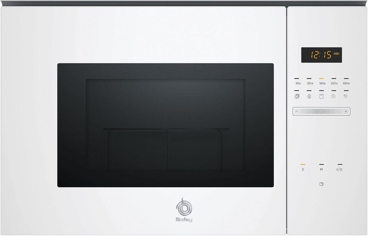 Micro-ondas com grill, Balay, 3CG5172B2, 20 L, 60 cm, 31,7 mm, 25,5 cm, 38,2 × 59,4 × 31,7 mm, 8 programas, com iluminação LED, vidro, Branco