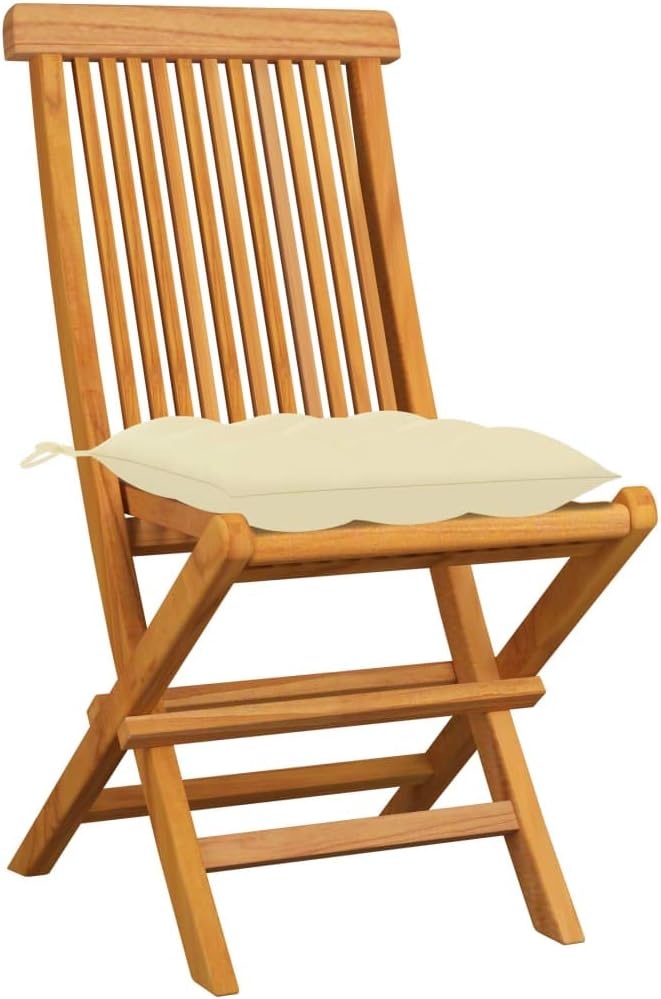 Equipamento de exterior, Générique, 4 cadeiras, 110 kg, dobrável, madeira, Branco, para jardim e exterior