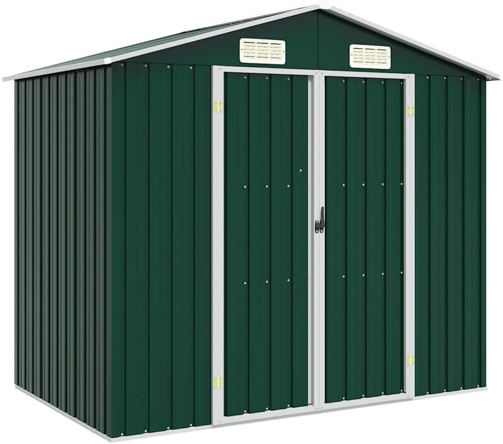 Abrigo de jardim, Keeushr, 183 cm, 205 × 129 × 183 cm, aço, Verde, para jardim e exterior
