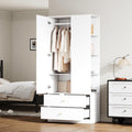 Roupeiro, Moimhear, 40 cm, 180 cm, 49,5 kg, 55,8 kg, 50 kg, 20 kg, com gavetas, madeira, Branco, para o quarto