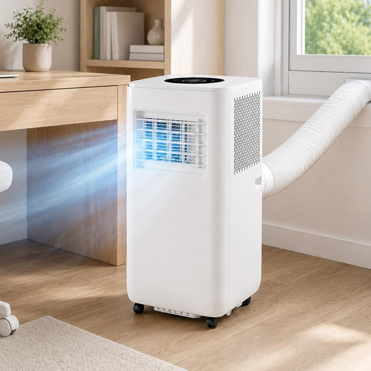 Ar condicionado portátil, AETEREOS, 13000 BTU, 4000 W, com comando à distância, com temporizador, com ecrã tátil, Multicolor, para uso diário