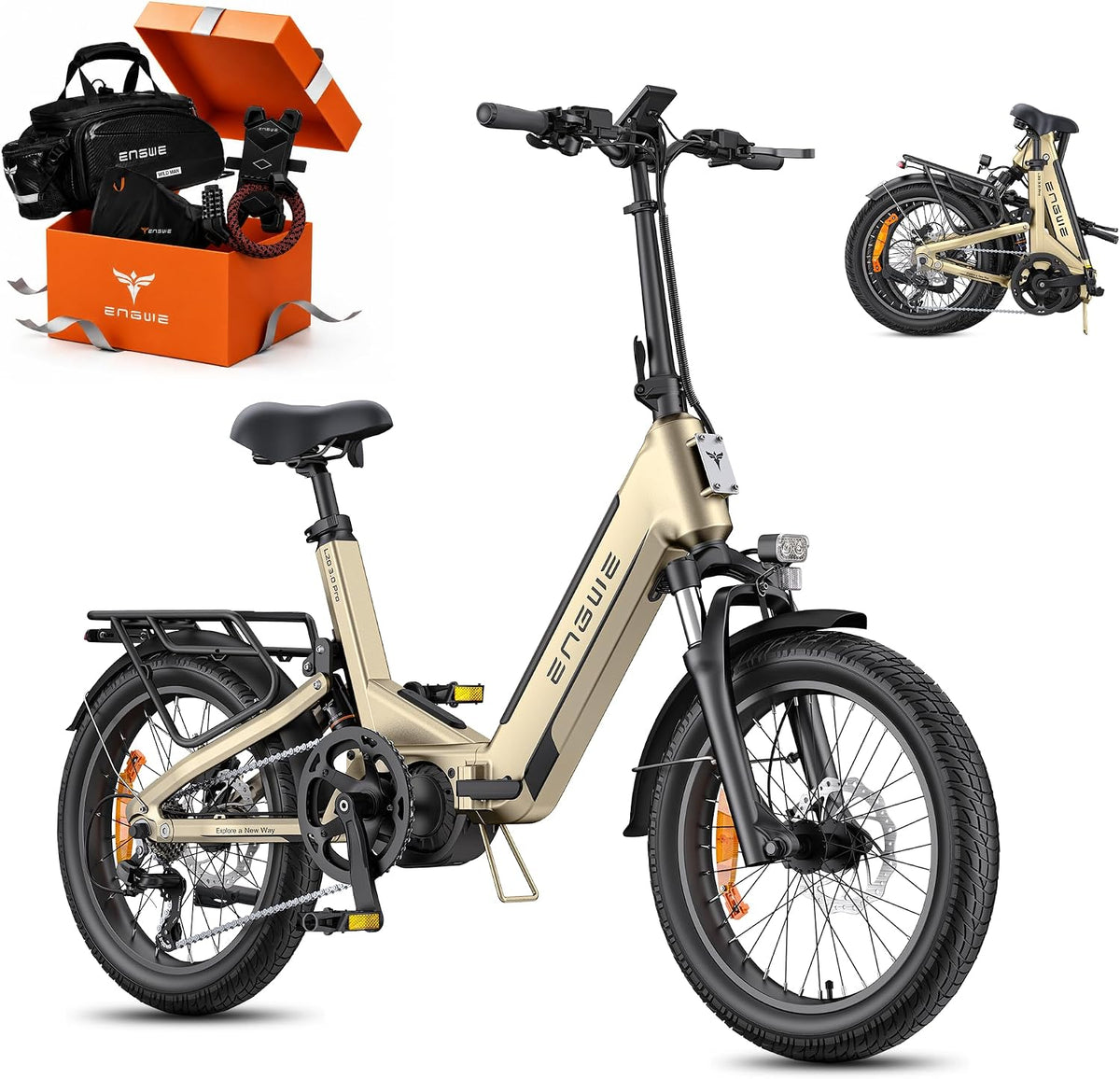 Bicicleta elétrica, ENGWE, 48V, 15Ah, 8A, 250W, regulável, Mehrfarbig, para uso diário