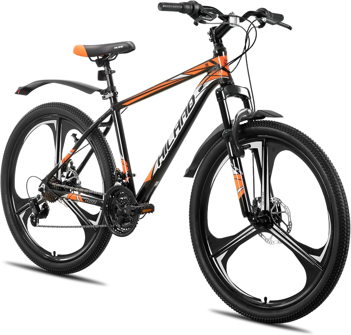 Bicicleta de montanha, HH HILAND, 26 ', 170 cm, com rodas, aço, alumínio, Laranja, para uso diário
