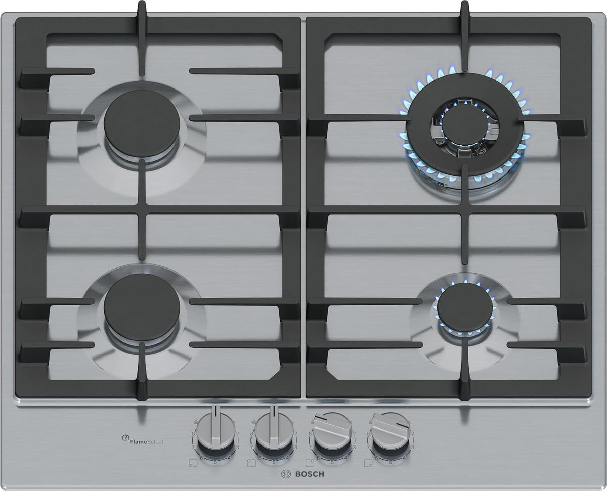Bosch, Placa de cozinha, PCH6A5I90, 60 cm, 3,5 kW, 49 cm, 47,7 kg, aço inoxidável, aço, Prateado, para a cozinha