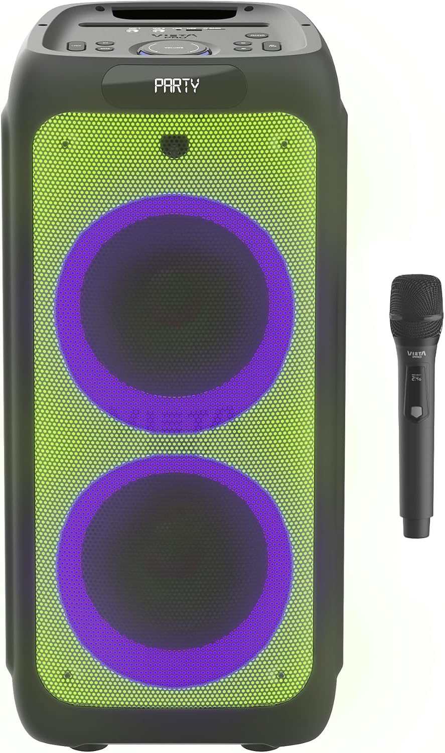 Coluna de som, Vieta Pro, 500 W, 3.5 mm, com comando à distância, com iluminação LED, com rodas, Multicolor, para uso diário