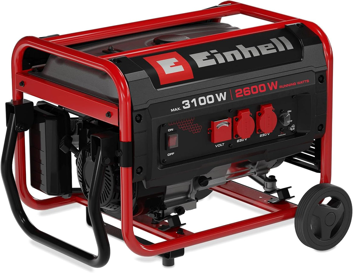 Einhell, Gerador elétrico, Stromerzeuger, 2600 W, 3100 W, dobrável, com rodas, Mehrfarbig, para trabalhos de manutenção